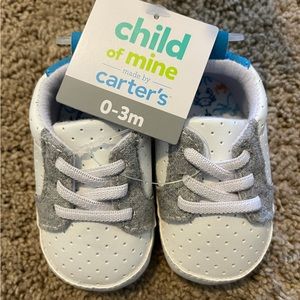 Carter’s White and Gray Baby Sneaker Shoes